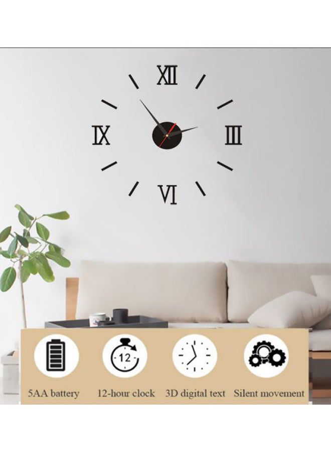 بيوينتي ساعة حائط بتصميم كلاسيكي بسيط بطابع أوروبي يمكنك تركيبها بنفسك أسود 15x10x4سم - Image 3