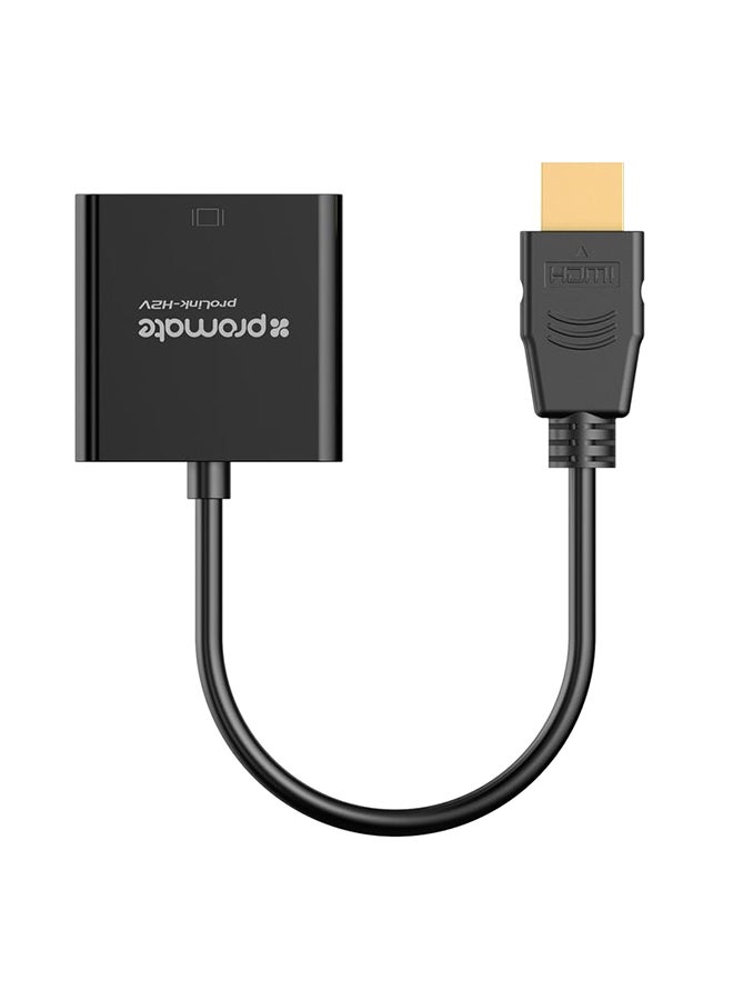 بروميت كابل محول من منفذ HDMI إلى VGA بدقة 1080P ذكر إلى أنثى لأجهزة الكمبيوتر ومشغلات DVD وأجهزة التلفزيون عالية الوضوح وأجهزة اللابتوب أسود  - Image 3