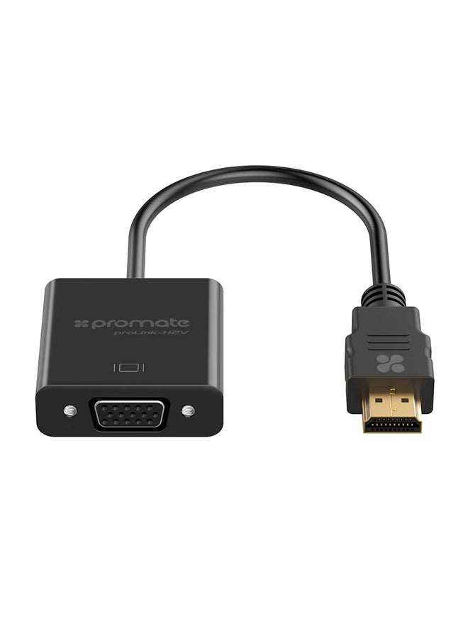 بروميت كابل محول من منفذ HDMI إلى VGA بدقة 1080P ذكر إلى أنثى لأجهزة الكمبيوتر ومشغلات DVD وأجهزة التلفزيون عالية الوضوح وأجهزة اللابتوب أسود  - Image 4