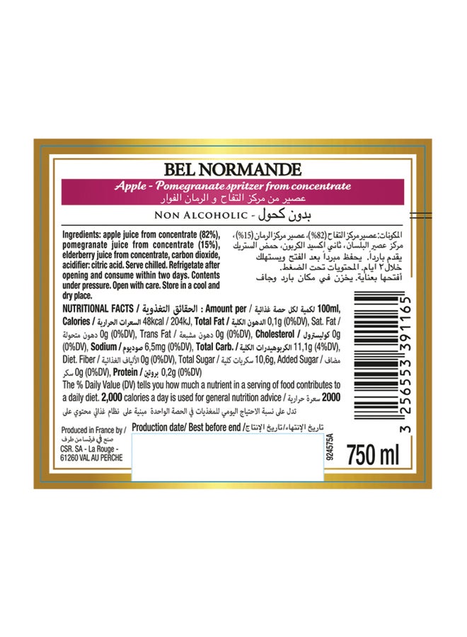 Bel Normamde - Sparkling Apple Pomegranate Juice 750ml - Image 1