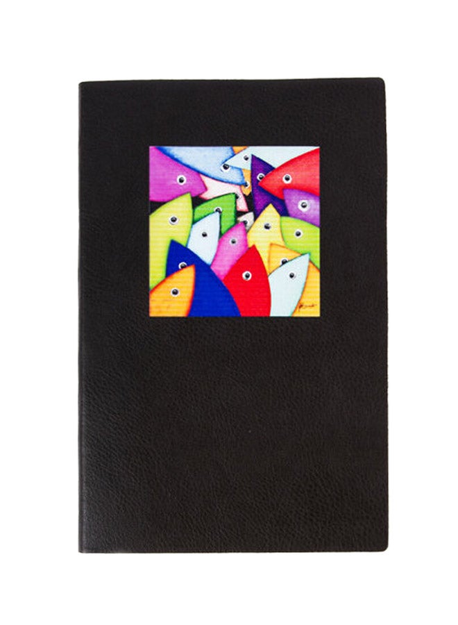 بيج ديزاين دفتر ملاحظات بغلاف صلب مُزيَّن بطبعة "Fertility Fish" أسود - Image 1