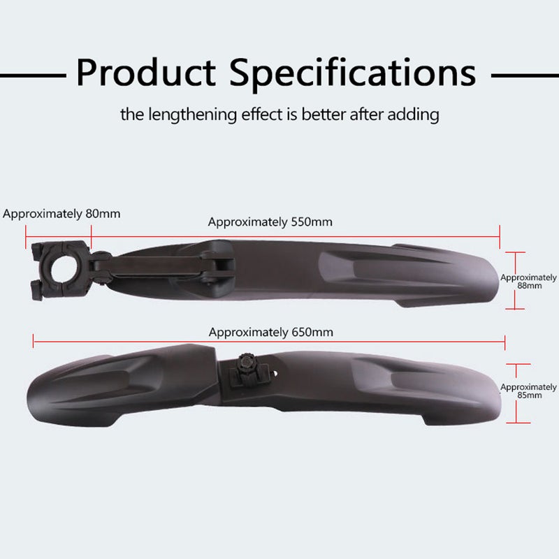 Generic - Bicycle Rear Front Mudguard Set 64x9.8x12.8cm - Image 1
