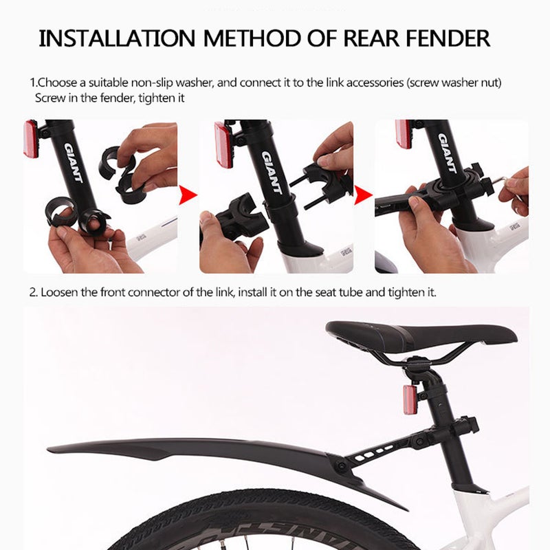 Generic - Bicycle Rear Front Mudguard Set 64x9.8x12.8cm - Image 1
