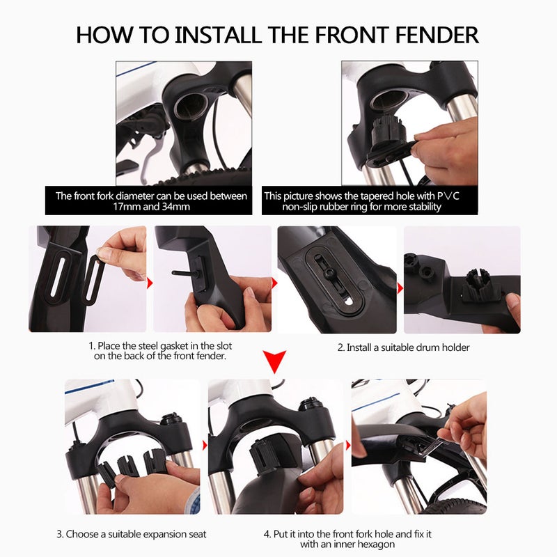 Generic - Bicycle Rear Front Mudguard Set 64x9.8x12.8cm - Image 1