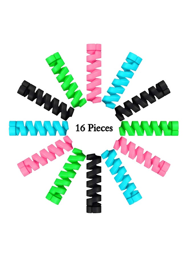 Generic - 16-Piece Spiral Charger Cable Protector Multicolour - Image 1