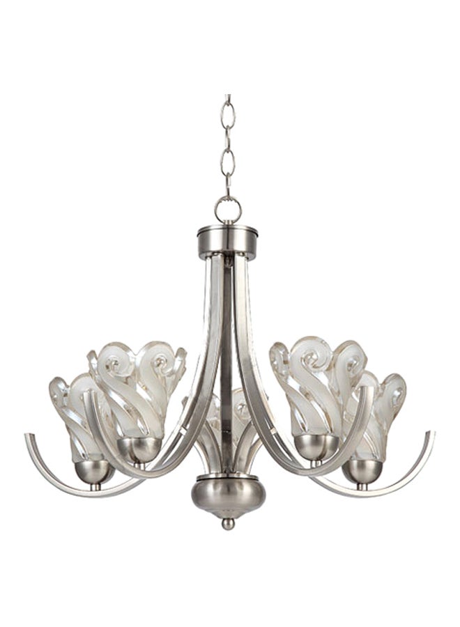 LDS Flower Detail Chandelier Lighting White 