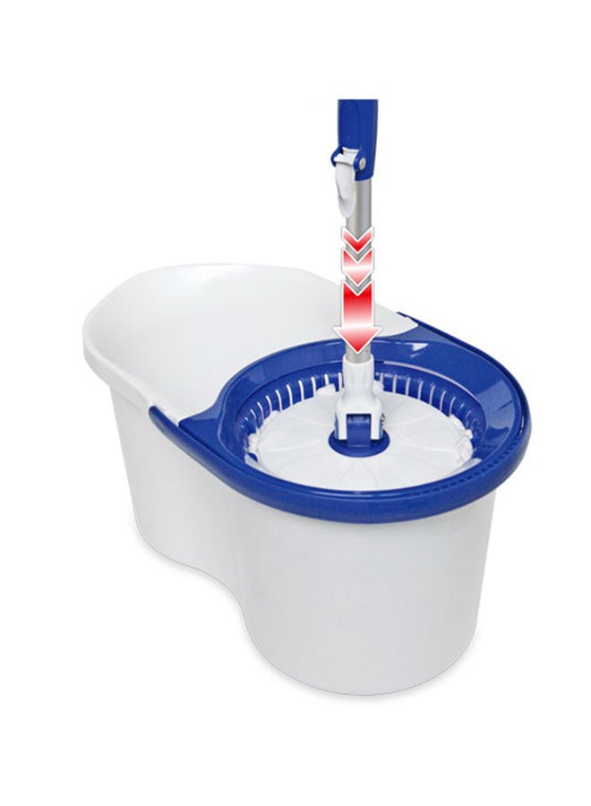 Neco Cleaning Bucket With Microfiber Spin Mop Set White/Blue 47x22cm