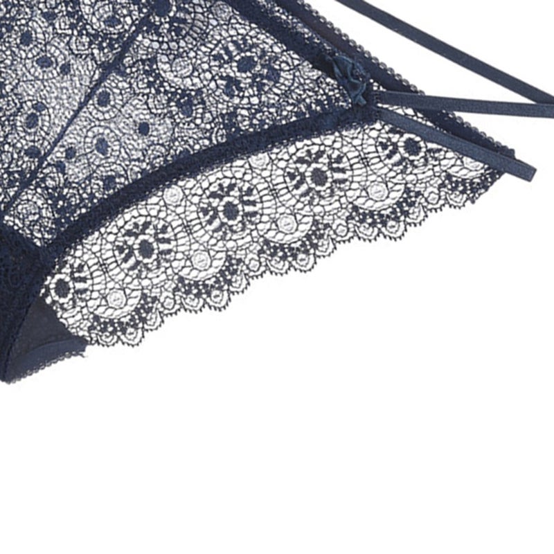 Generic Lace Detailed Lingerie Bottoms Navy Blue  - Image 5