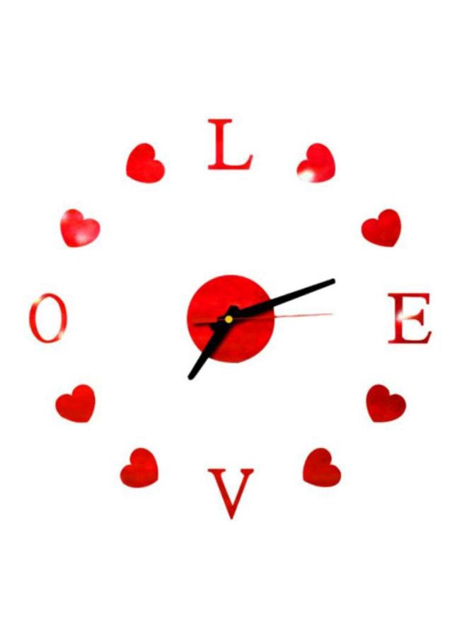 Beauenty DIY Love Themed Wall Clock Red 14x10x4cm - Image 1