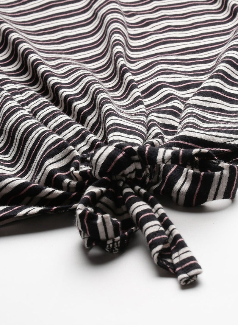 DressBerry Striped Front Knot Top White  - Image 5