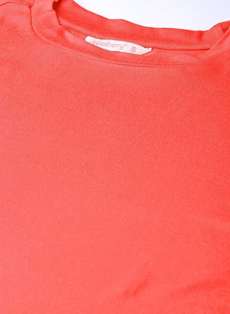 DressBerry Tiered Sleeve Top Coral  - Image 5