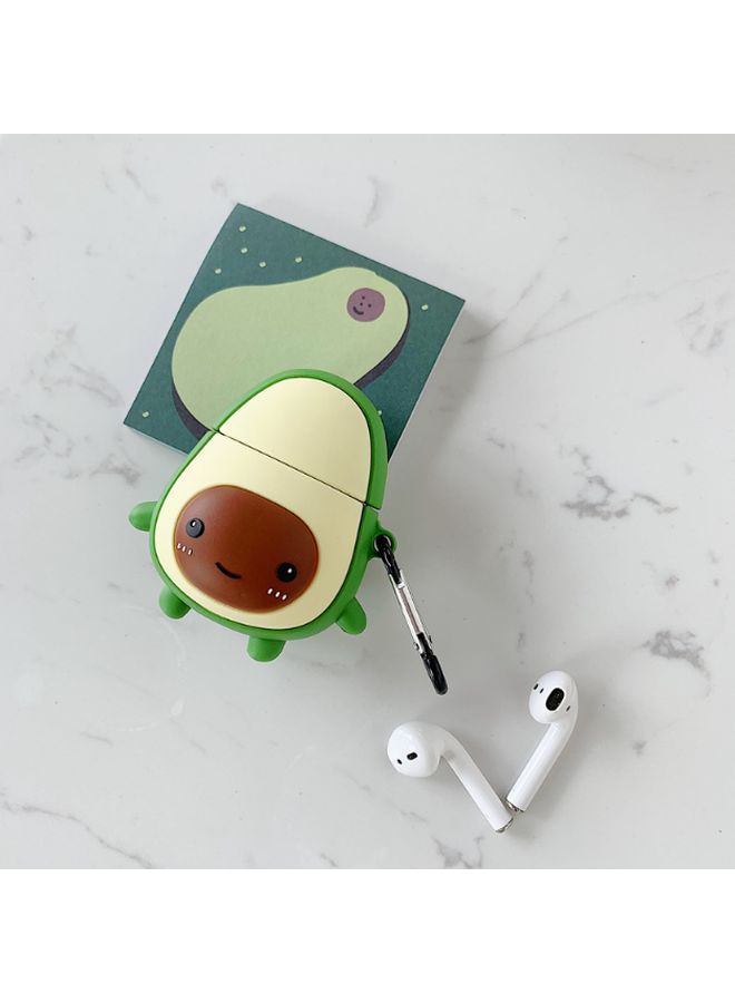 بيوينتي غطاء حماية واقٍ بتصميم فاكهة الأفوكادو لسماعات أبل آيربودز 1/2 أخضر/بيج/بني - Image 2