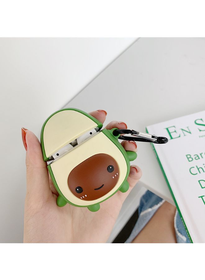 بيوينتي غطاء حماية واقٍ بتصميم فاكهة الأفوكادو لسماعات أبل آيربودز 1/2 أخضر/بيج/بني - Image 3