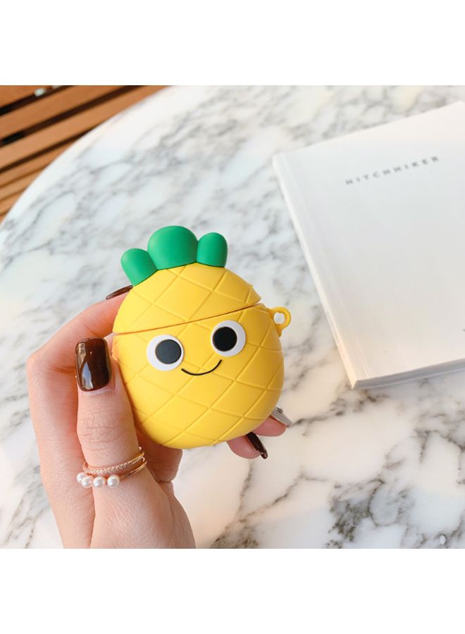 بيوينتي غطاء حماية واقٍ بتصميم على شكل أناناس لطيف لسماعات أبل آيربودز 1/2 أصفر/أخضر/أسود - Image 2