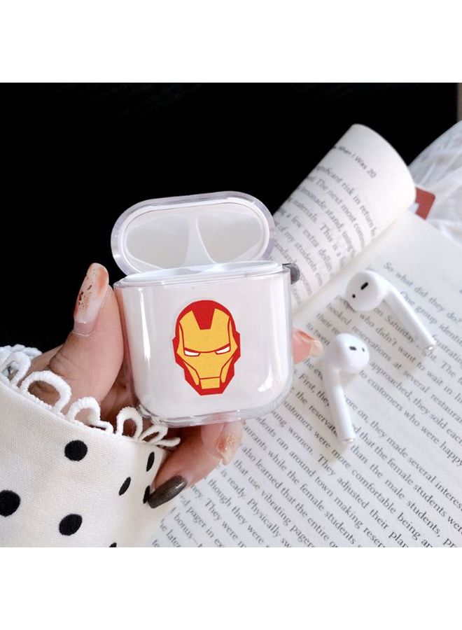 بيوينتي غطاء حماية واقٍ بتصميم شخصية آيرون مان لسماعات أبل آيربودز 2 أبيض/أحمر/أصفر - Image 2
