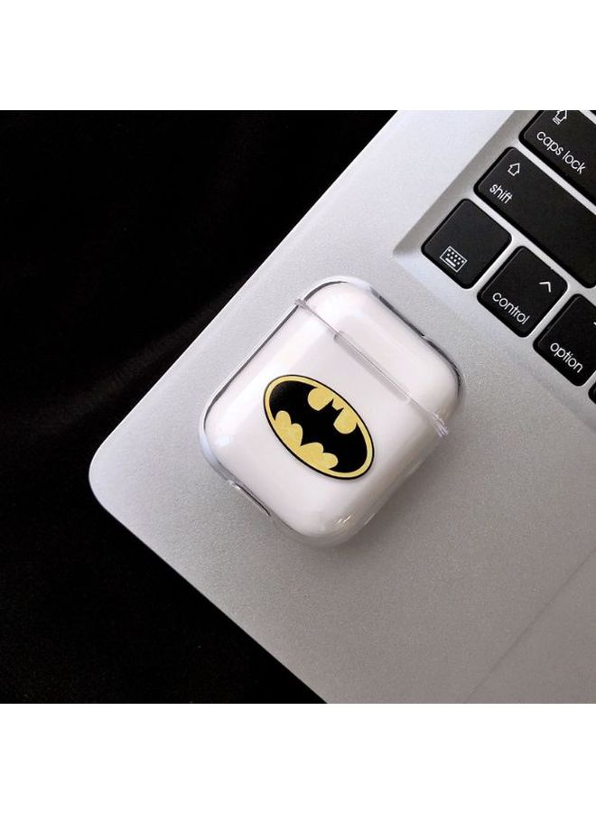 بيوينتي حافظة حماية مطبوعة بشعار باتمان لسماعة أبل آيربودز 2 أبيض/أسود/أصفر - Image 2