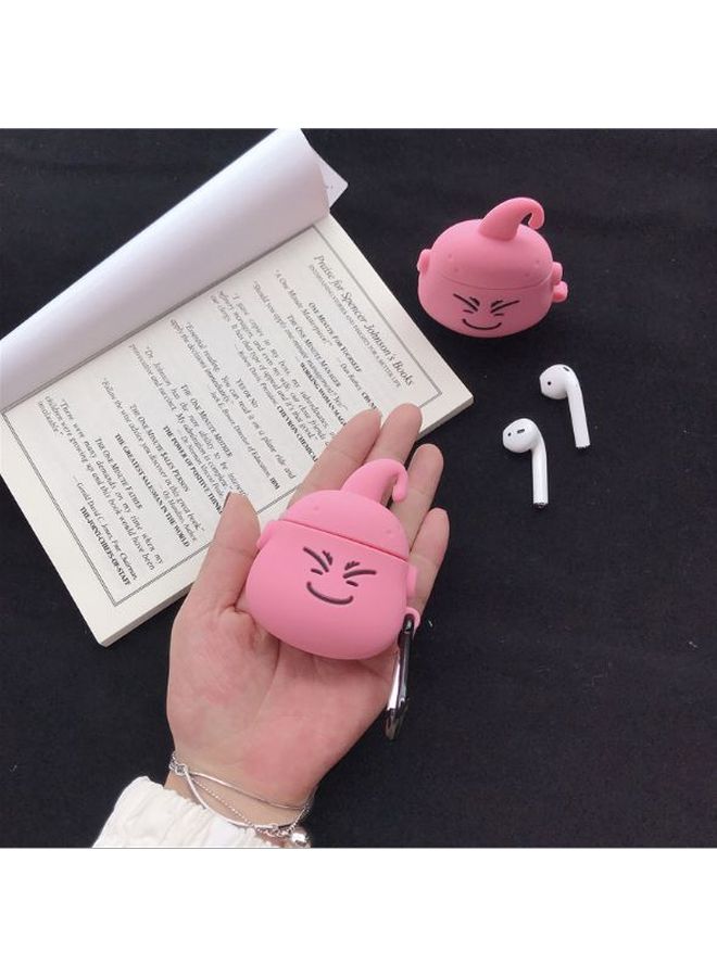 بيوينتي غطاء حماية واقٍ بتصميم على شكل وجه بتعبير ملتوي لسماعات أبل آيربودز برو 1/2 وردي/أسود - Image 2