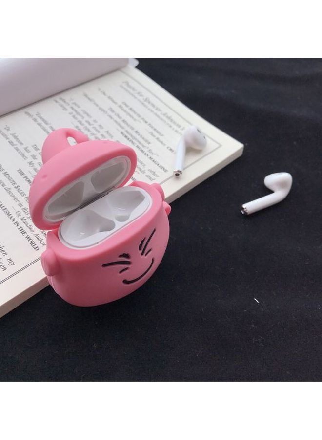 بيوينتي غطاء حماية واقٍ بتصميم على شكل وجه بتعبير ملتوي لسماعات أبل آيربودز برو 1/2 وردي/أسود - Image 4