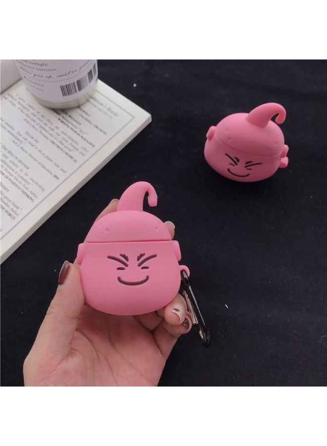 بيوينتي غطاء حماية واقٍ بتصميم على شكل وجه بتعبير ملتوي لسماعات أبل آيربودز برو 1/2 وردي/أسود - Image 5