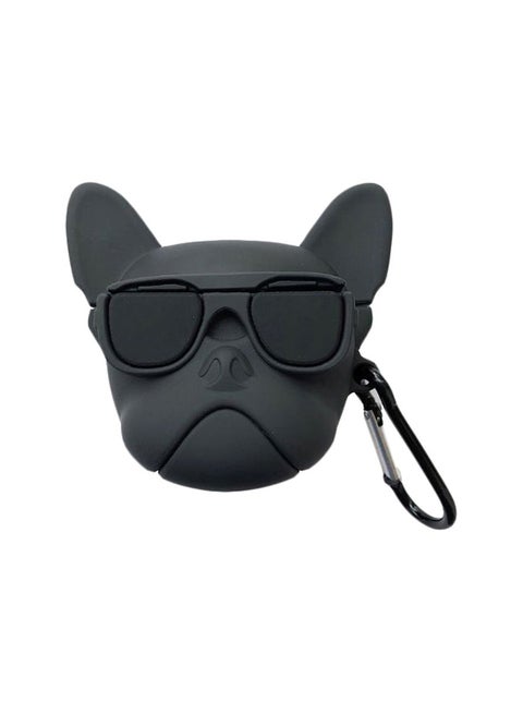 Dog Face Shaped Protective Case For Apple AirPods Pro Black