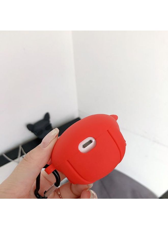 بيوينتي غطاء حماية واق بتصميم وجه كلب لسماعات أبل آيربودز برو أحمر وأسود - Image 5