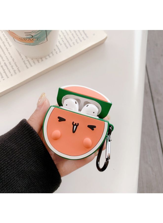 Beauenty Watermelon Themed Protective Case Cover For Apple AirPods 1/2 Orange/Green/White - Image 3
