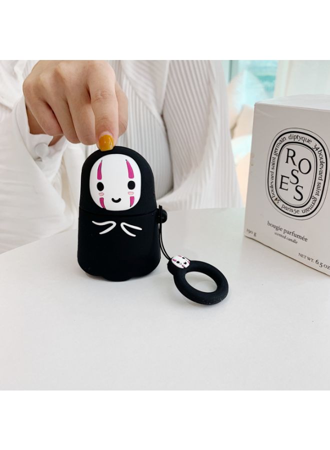 بيوينتي حافظة حماية بتصميم رسومات كارتونية لسماعات أبل آيربودز 1/2 أسود/ أبيض - Image 3