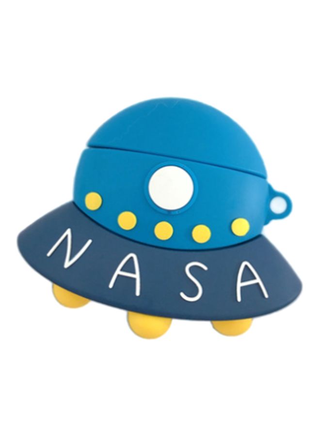 بيوينتي غطاء حماية بطبعة كلمة " NASA" لسماعة أبل آيربودز 1/2 أزرق/أبيض/أصفر - Image 1