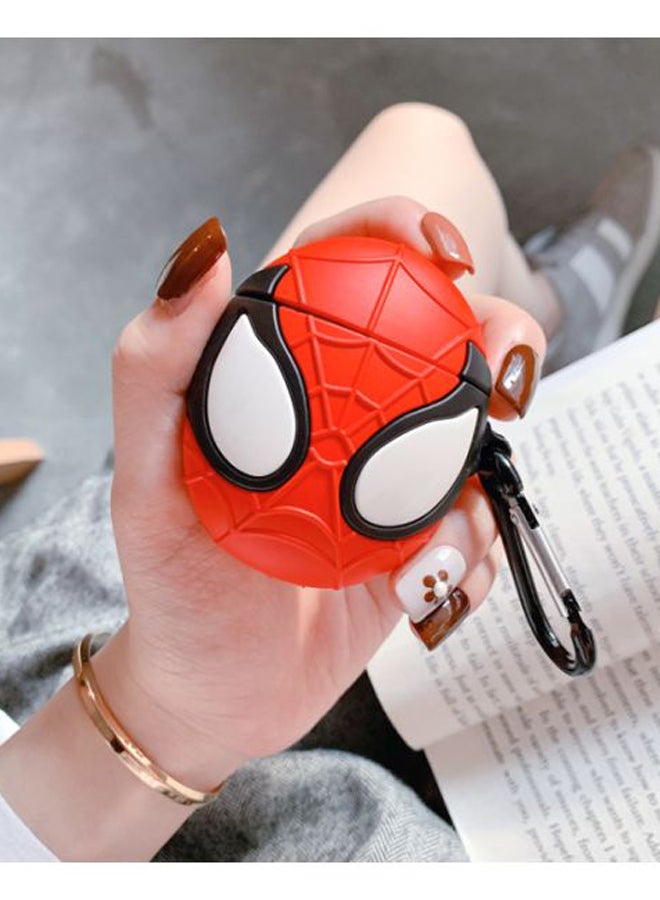 بيوينتي غطاء حماية واقٍ بتصميم رأس سبايدرمان لسماعة أبل آيربودز 1/2 أحمر / أسود / أبيض - Image 2