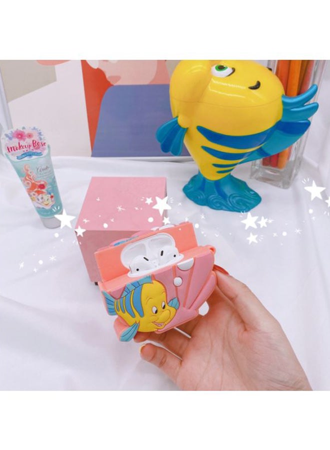 بيوينتي غطاء حماية واقٍ بتصميم على شكل صدفة لسماعات أبل آيربودز 1/2 وردي/ بيج/ أزرق - Image 4