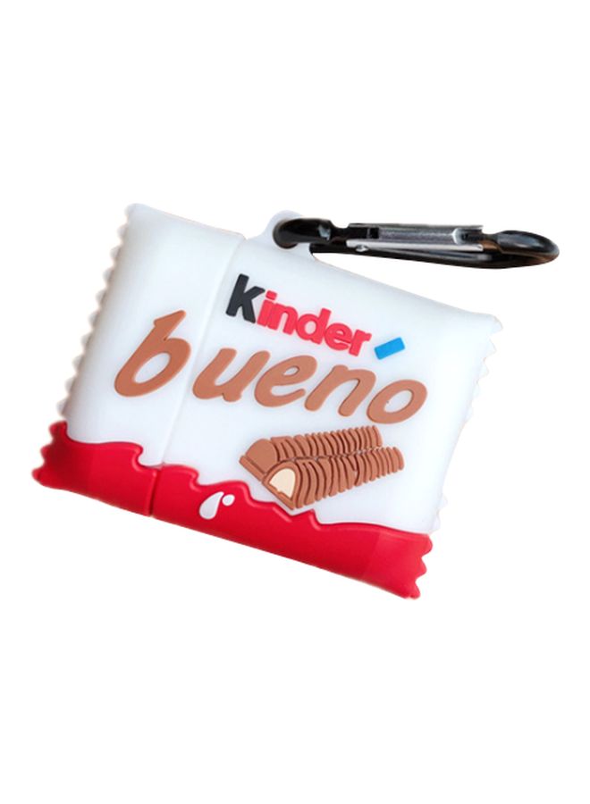 بيوينتي غطاء حماية واقٍ بتصميم على شكل شعار شوكولاتة كيندر لسماعات أبل آيربودز 1/2 أبيض/أحمر/بني - Image 1