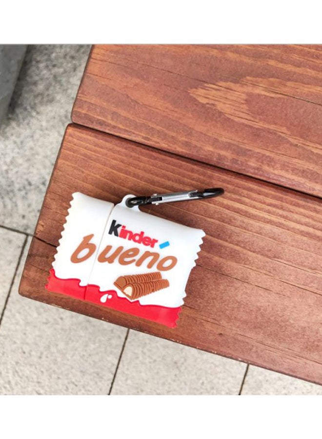 بيوينتي غطاء حماية واقٍ بتصميم على شكل شعار شوكولاتة كيندر لسماعات أبل آيربودز 1/2 أبيض/أحمر/بني - Image 3