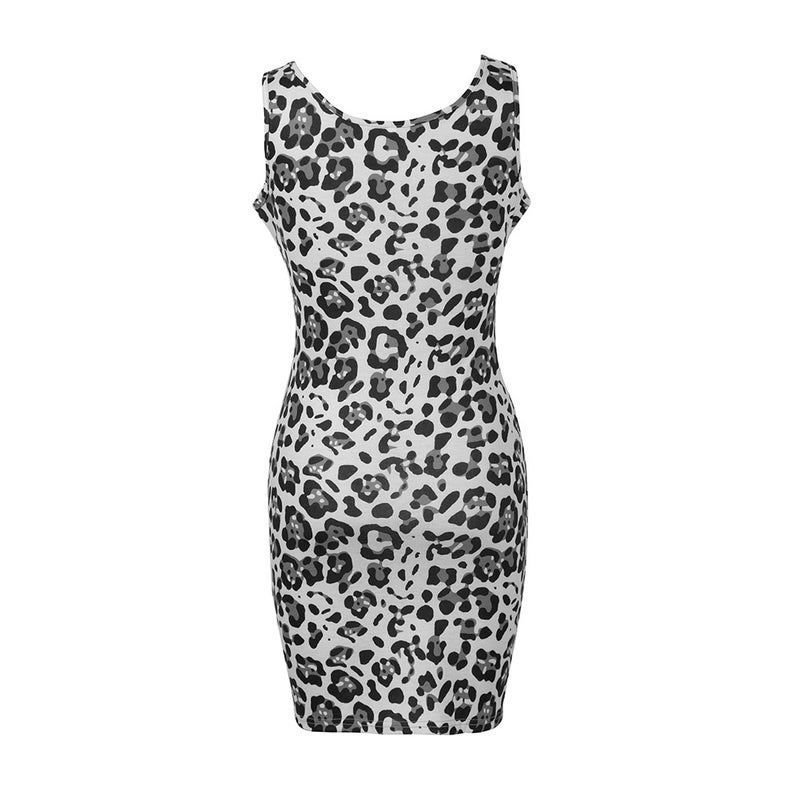 Leopard Printed Bodycon Dress Grey/Black - Image 5