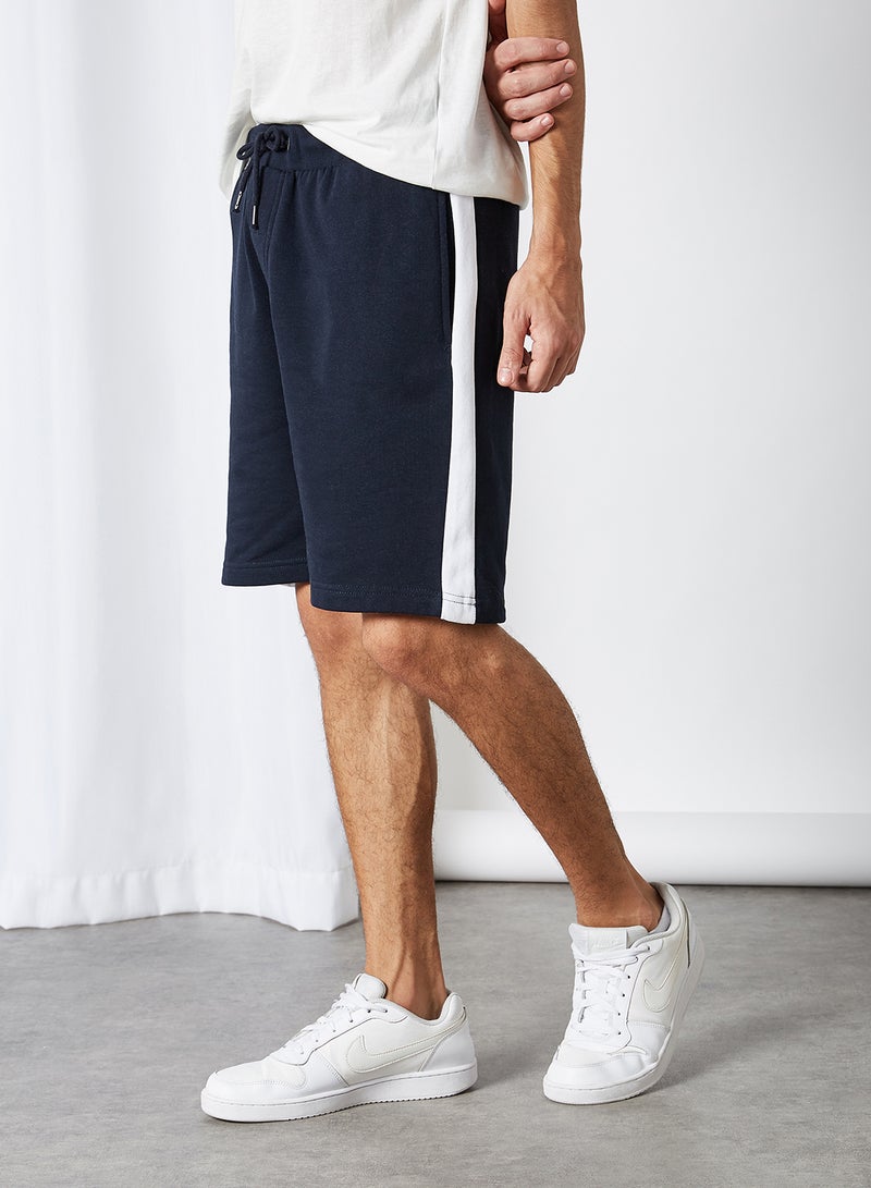 BRAVE SOUL Johan Side Tape Shorts Rich Navy/ Optic White  - Image 1