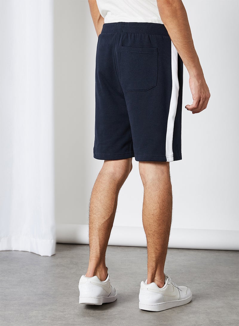 BRAVE SOUL Johan Side Tape Shorts Rich Navy/ Optic White  - Image 2
