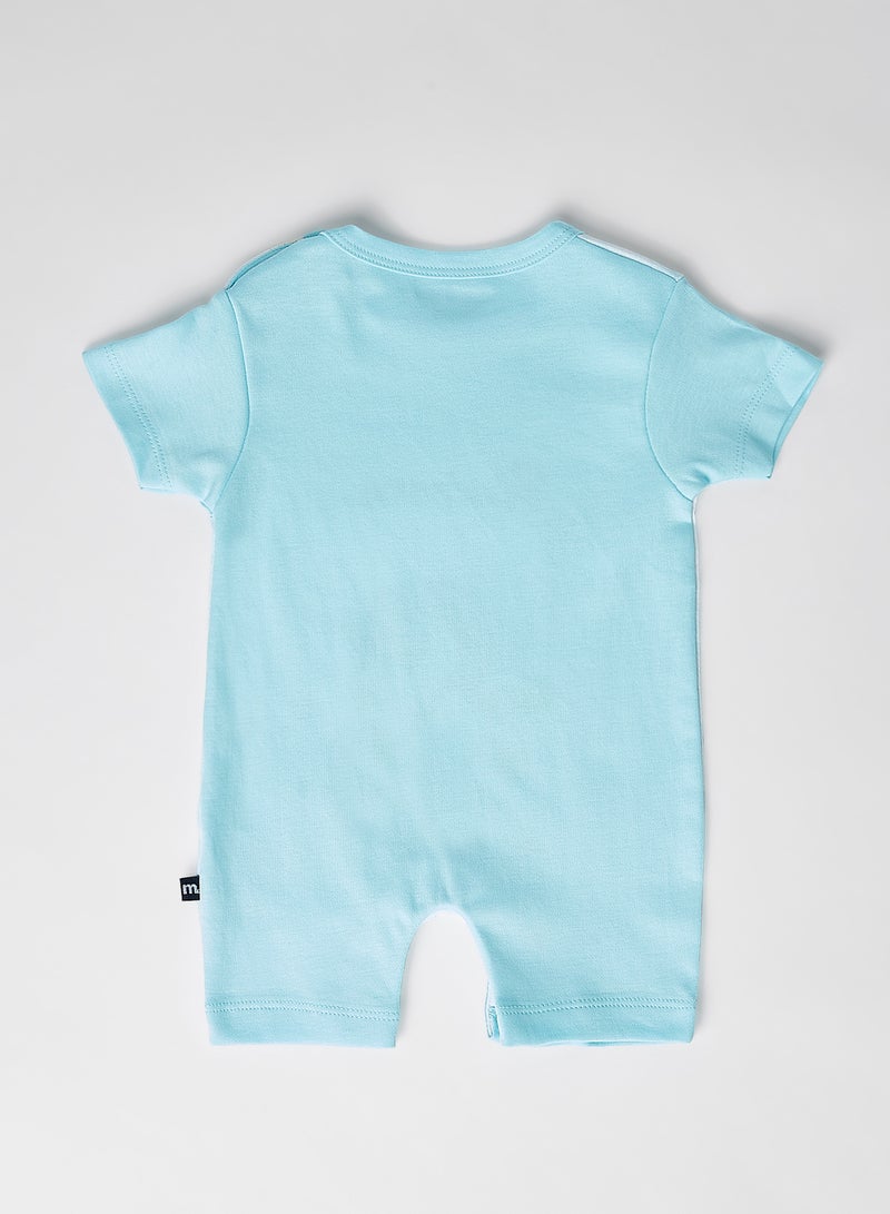 Baby Unicorn Print Onesie Blue