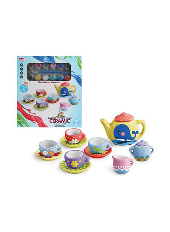 17-Piece Painting Ceramic Tea Set