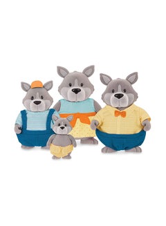 Li'L WOODZEEZ 4-Piece Wolves Family With Storybook Set 