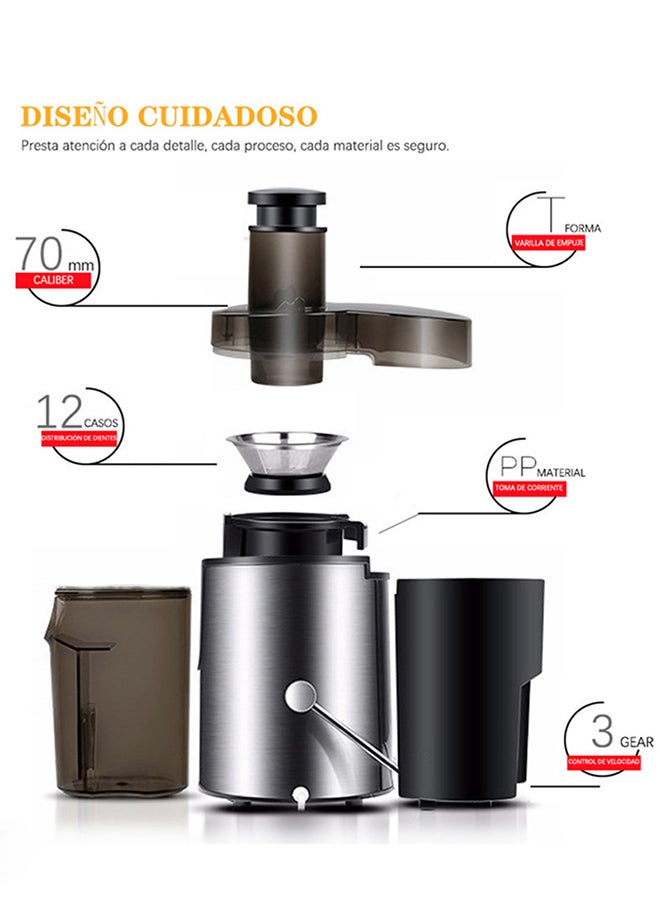 Stainless Steel Household Juicer 410 ml 510 W TK20191206 Silver/Black - Image 3