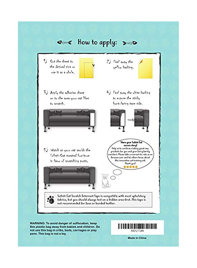 2-Piece Cat Scratch Deterrent Tape Multicolour 12x17inch - Image 2