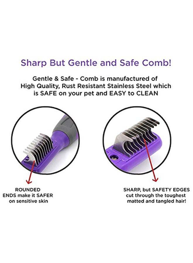 Grooming Comb Purple/Black 17.78x3.81x3.81cm - Image 3