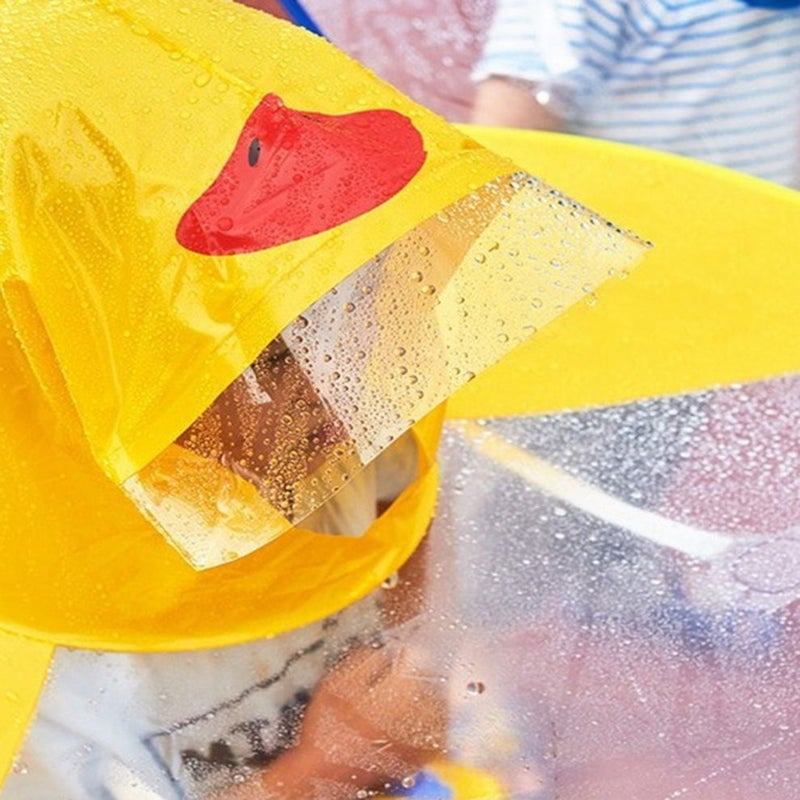 Children Cute Transparent Raincoat Yellow