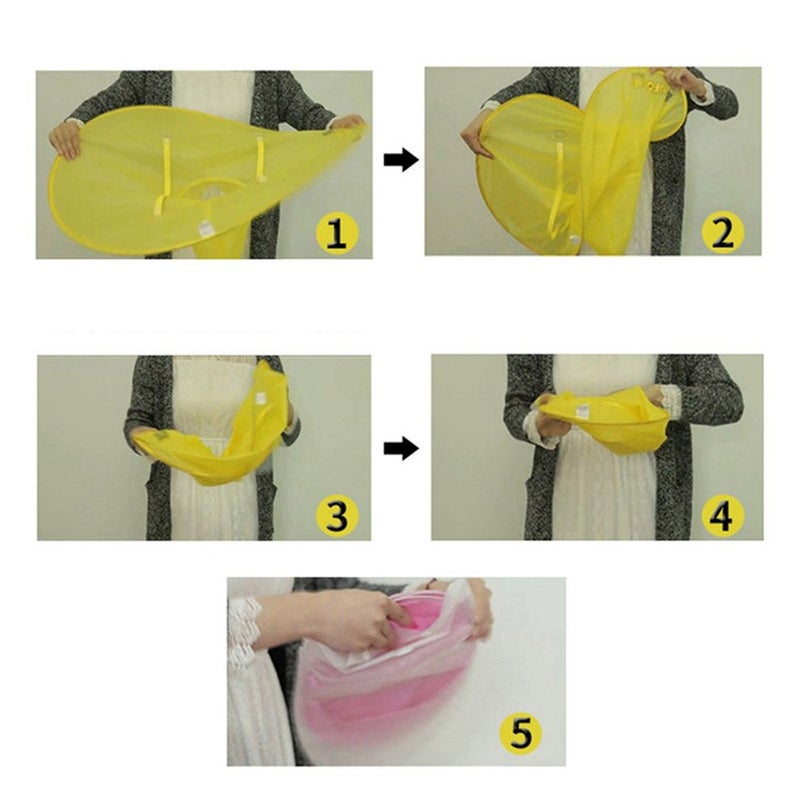 Children Cute Transparent Raincoat Yellow