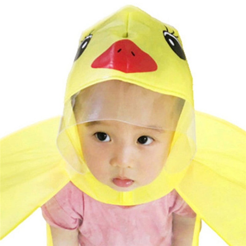 Children Cute Transparent Raincoat Yellow