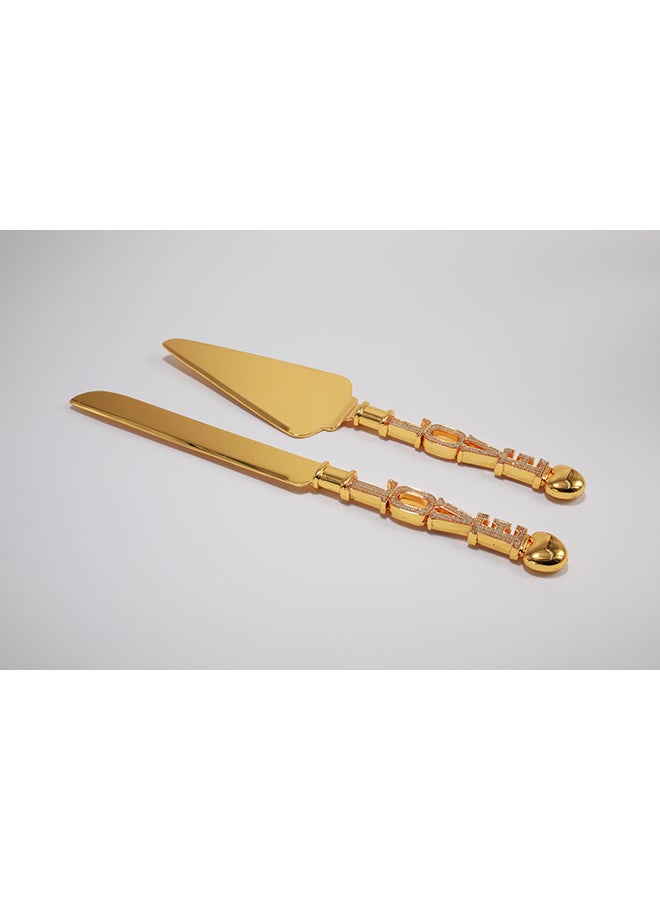Dania Cake Shovel With Knife Gold 16x30cm