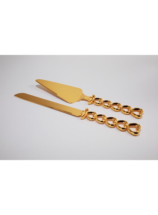 Dania Cake Shovel With Knife Gold 16x30cm