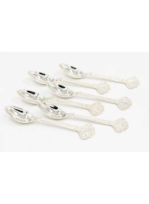 Metal Tea Spoon Set Silver 22x14x1cm