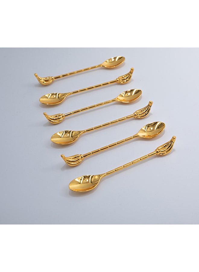 دانيا طقم ملاعق شاي من المعدن ذهبي 22x14x2سم 
