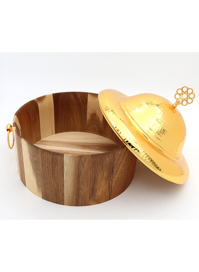 Dania Wooden Storage Box With Lid Gold 24cm  - Image 2
