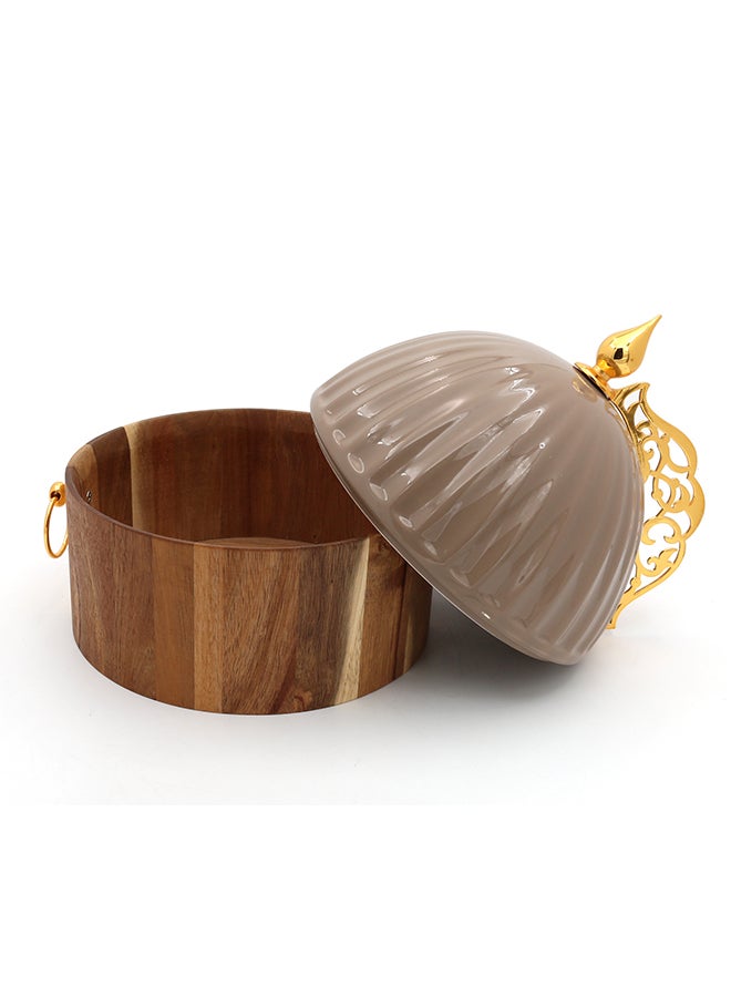 Dania Wooden Storage Box With Lid Brown 24cm  - Image 2
